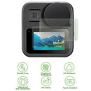 2PCS Screen Steel Protective Film + 2PCS Lens Cap Cover for GoPro Max Actio U4P5