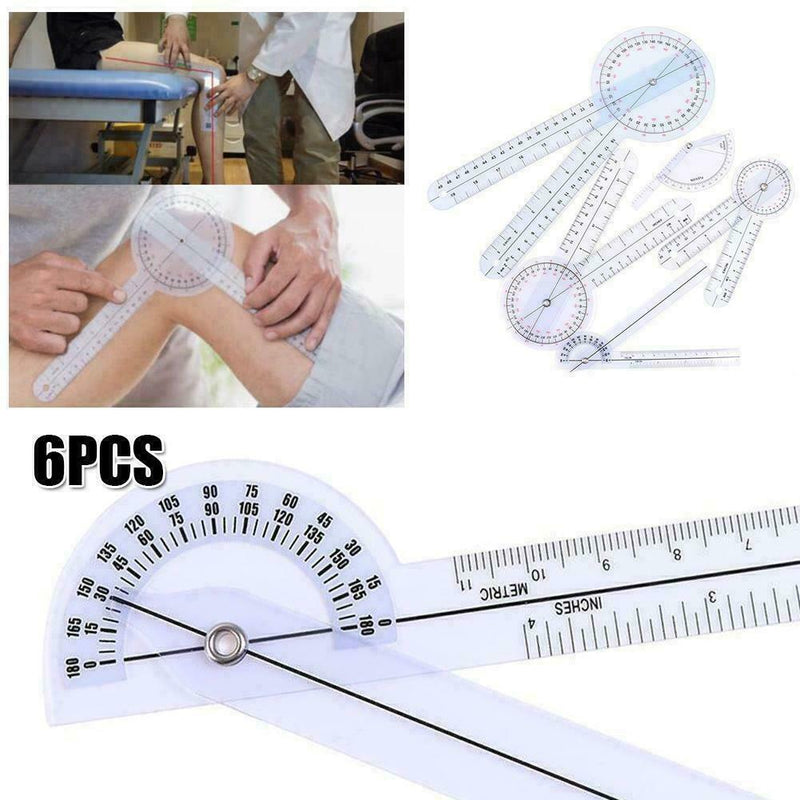 6pcs/set Multi-Ruler Spinal Finger Goniometer Angle Spinal Ruler N3G1