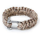 Paracord 550 Survival Bracelet with Stainless Steel U Shackle - Desert camo A7H8