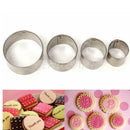 4pcs Stainless Round Circle Cookies Cutter Fondant Cake Decorating Pastry Mold