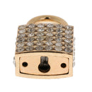 Diamante Square Shape Padlock with Key Travel Locker Set Pendant Golden