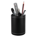 Faux Leather Pen Pot Pen/Pencil/Mobile Phone /Desk Supplies Organizer- Blac I5M8