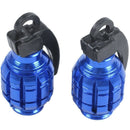 2PCS Grenade Alloy Valve Caps Dust Covers Bike Bicycle MTB BMX Car (Blue) F2E6