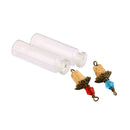 2 Mini Glass Bottle Vial Tube Potion Perfume Holder Cork Jars Wish Pendant