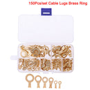 150X Brass Ring Cable Lugs Cable Connector Wire Terminal M3 M4 M5M6M8M10 Kit ME