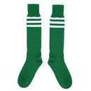 Old School White Stripe on Green Knee High Athletic Sports Tube Sock E4W4