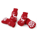 Christmas Dog Cat Paw Protection reindeer non - slip socks S