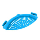 Kitchen Silicone Food Strainer Veggies Fruits Colander for Pots Pans SkyBlue