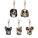 5pcs Dog Shape Key Chain Gift DIY Diamond Painting Special Shape Full Drill