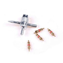 Car Truck Bike 4-WAY  Tire Valve Accessory  Repair Tool with 4 Valve Cores M 3C