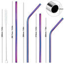 Stainless Steel Metal Straws, 6mm Reusable Drinking Straws Set of 8 with 2  W5O9