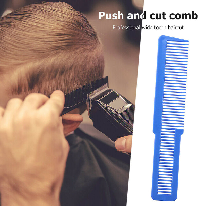 Hairdressing Carbon Anti-static Comb Wide Tooth Hair Clipper Comb (Blue) A