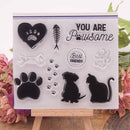 Cat Dog Paw Print Silicone Clear Rubber Stamps Seal Scrapbooking Album Card