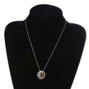 Elegant Women Shining Rhinestone Round Pendant Necklace Jewelry Gifts Decor