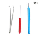 3pcs Set Quilling Paper Tool Tweezer Needle Pin Slotted Pen Kit DIY Scrapbooking