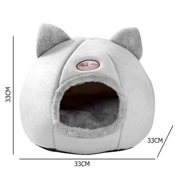 Pet Dog Cat House Foldable Kennel Winter Warm Nest Puppy Sleeping Cave (M)