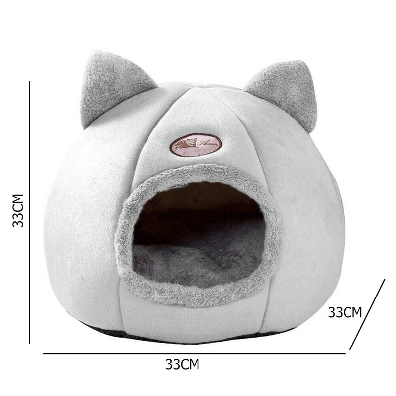 Pet Dog Cat House Foldable Kennel Winter Warm Nest Puppy Sleeping Cave (M)