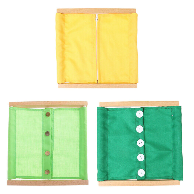 Montessori Zipping&Buttoning Dressing Frame 3 Pieces/Set Baby Kids Early
