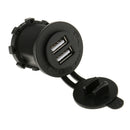Boat Car Waterproof 12V Dual USB Power Charger Adapter Switch Socket Outlet Plug