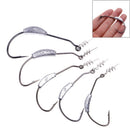 Fishing Crank Barbed Lead Offset Lure Hooks Soft Bait Pin Tackle Accessories Set