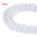 Glass Beads Rondelle Loose Bead Clear For DIY Bracelet Crafts Party Decor 6mm