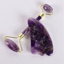 Amethyst Facial Roller Scraping Tool Set Facial Neck Massage Natural Stone