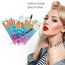 20pcs Makeup Brush Set Eyeshadow Foundation Lip Brush (Gradient Pink Blue)