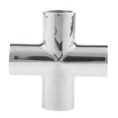 316 Stainless Steel Boat Hand Rail Fitting 22mm 7/8" Pipe 4 Way Tee Cross