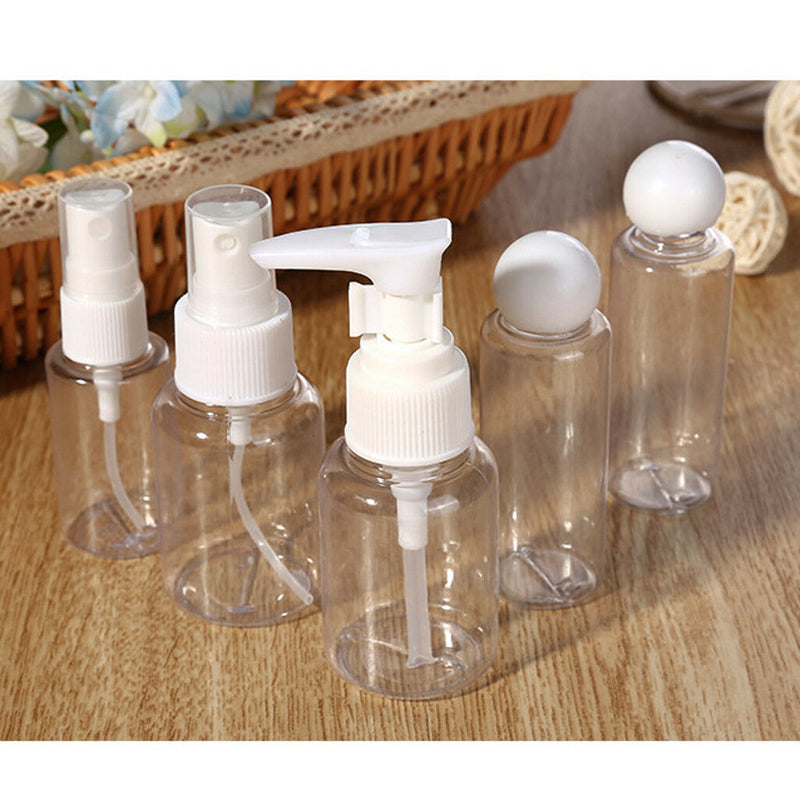 5 Pcs Empty Makeup Spray Bottle Lotion Shampoo Perfume Container Travel Kit