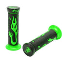 2pcs Green Flame Soft TPR Universal Motorcycle Bicycle Handlebar Hand Grips