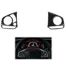 2Pcs Car Steering Wheel Button Switch Panel Cover Trim Decoration Carbon Fi