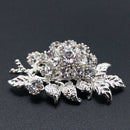 Fashion Luxury Rhinestone Brooch Flower And Leaf Brooch Crystal Jewelry Fas