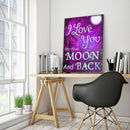 5D DIY Full Drill Diamond Painting Purple Love Cross Stitch Embroidery Set