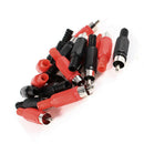 Black Red Solder RCA Male Plug Audio Video Adapter Connector 20 Pcs