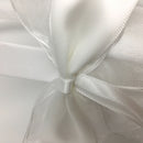 White Satin Wedding Flower Girl Basket Bowknot Decorative Ceremony Basket Holder