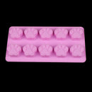 10holes Lovely Dog Paw Soap Cookies Chocolate Silicone Form Cake Decorating M&E