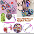 5x DIY Special Shaped Love Heart  Full Drill Diamond Painting Keychain P EZP