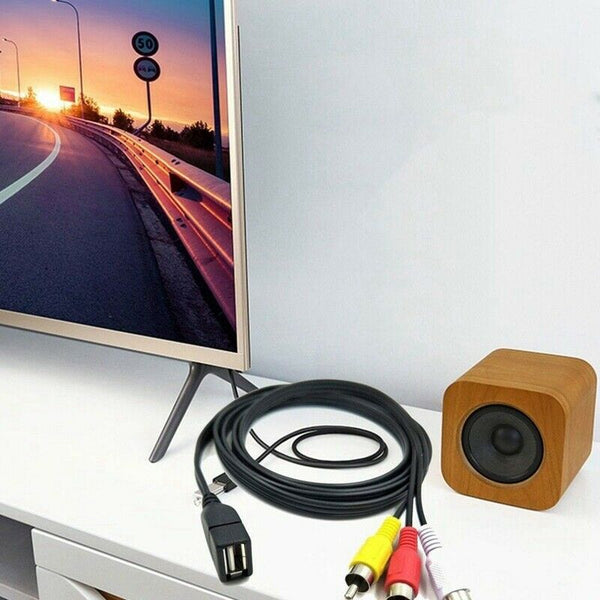 1.5M Usb A Female To 3 Rca Phono Av Cable Lead Pc Tv Aux Audio Video Adapte