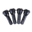 4PCS TR413 Snap-In Car Tire Tyre Valve Stems Short Black Rubber w/ CapsME