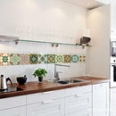 Retro Flowers Waterproof Tiles Stickers Bathroom Kitchen Wall Decals Home Decor