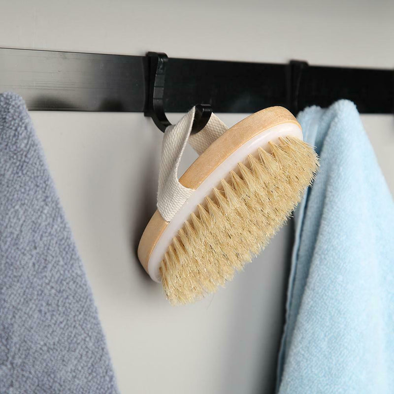 Natural Wooden Bristle Bath Shower Body Back Brush Scrub Exfoliate Body Massa