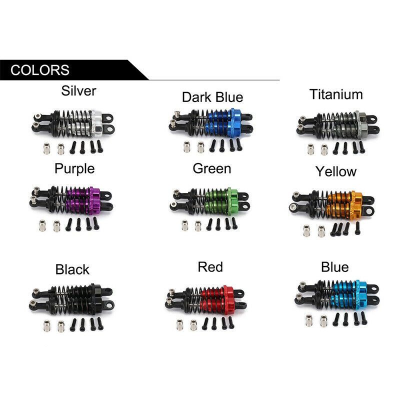 2 Pcs Oil Adjustable 65Mm Shock Absorber Damper for Rc Car 1/18 WLtoys A959 B6W6