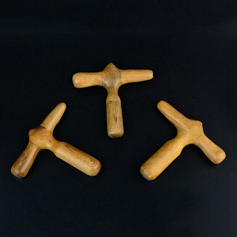 1Pcs Acupuncture Acupoint Stick Cross Hammer Wood Hand Foot Leg Massager He
