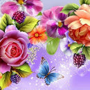 Full Square Diamond 5D DIY Diamond Painting "Butterfly and Flower" Embroide