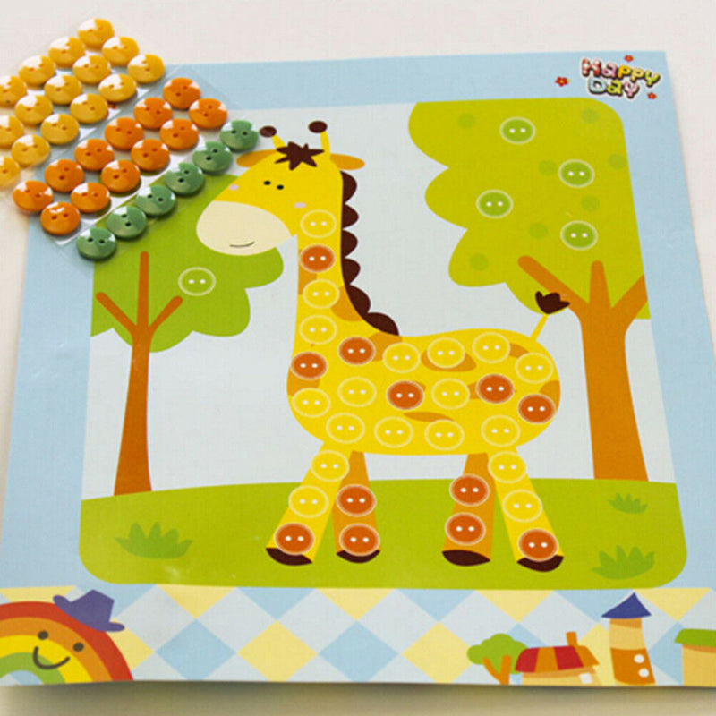 Button Puzzle Stickers Handmade Kids DIY Toys For Children Montessori Gift G Gw
