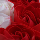 9Pcs Scented Rose Flower Petal Bath Body Soap Wedding Party Gift(Red+White)