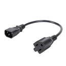 1ft IEC 320 C14 Male Plug to NEMA 5-15R 3 Prong Female PC Power Adapter Cab