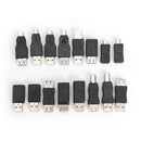 16pcs OTG Converter Adapter Mini USB Micro USB Type-B USB Plug Connector