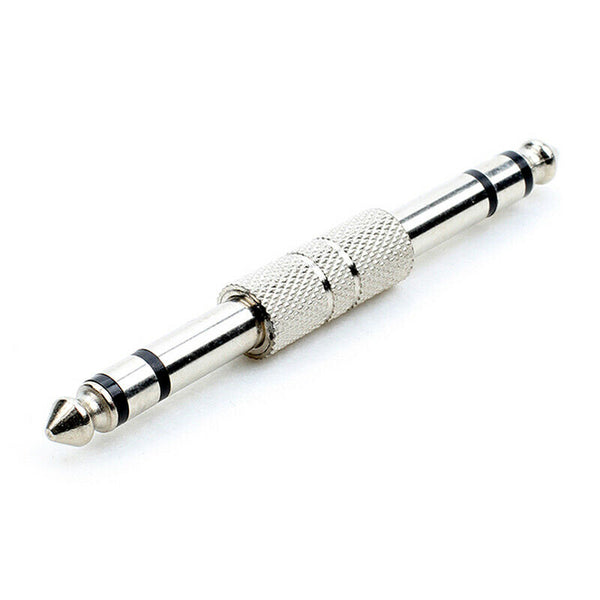 1/4" 6.35mm Jack Male To Male Coupler Plug Adapter Connector Jack JR