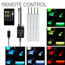 12V RGB LED Car Auto Interior Atmosphere Lights Music Sound Activated w/Remote